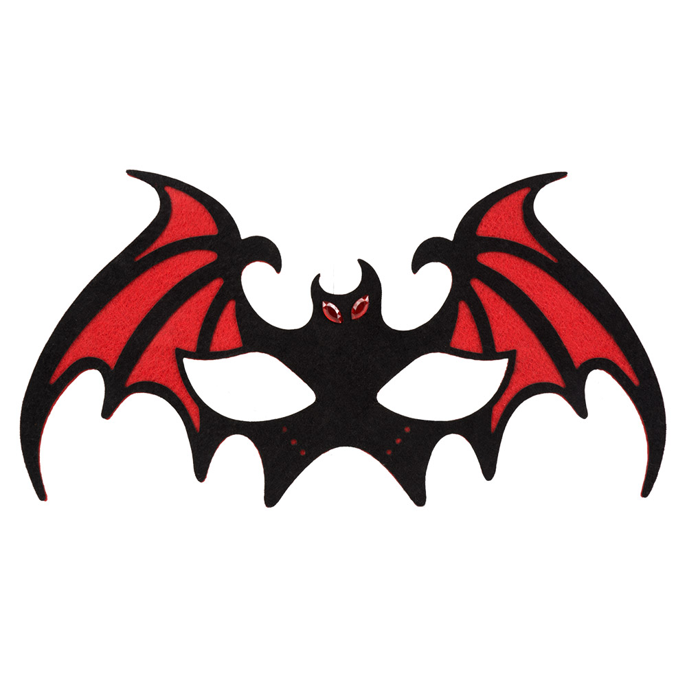 Vilten oogmasker Vleermuis 4 kleuren ass.
