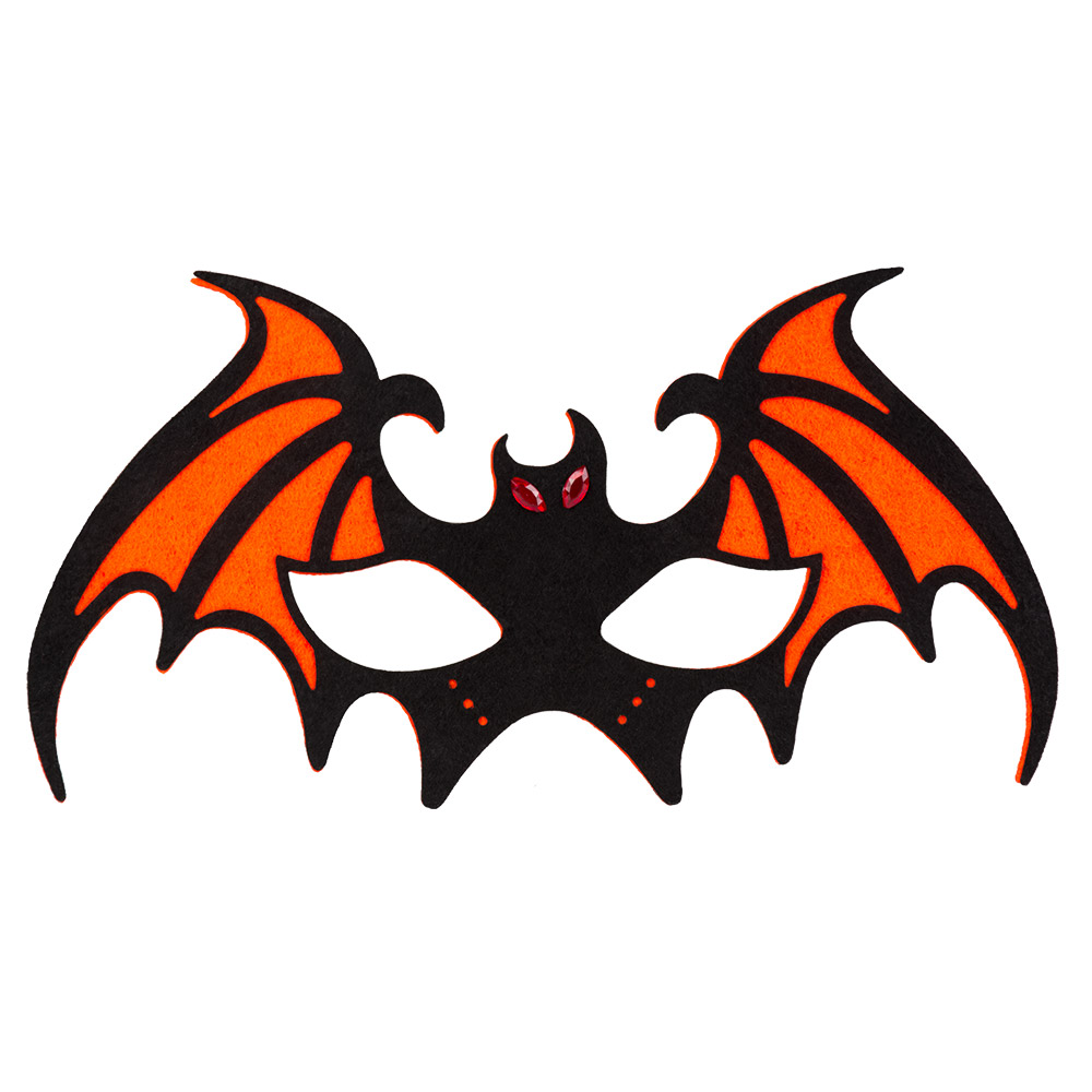 Vilten oogmasker Vleermuis 4 kleuren ass.