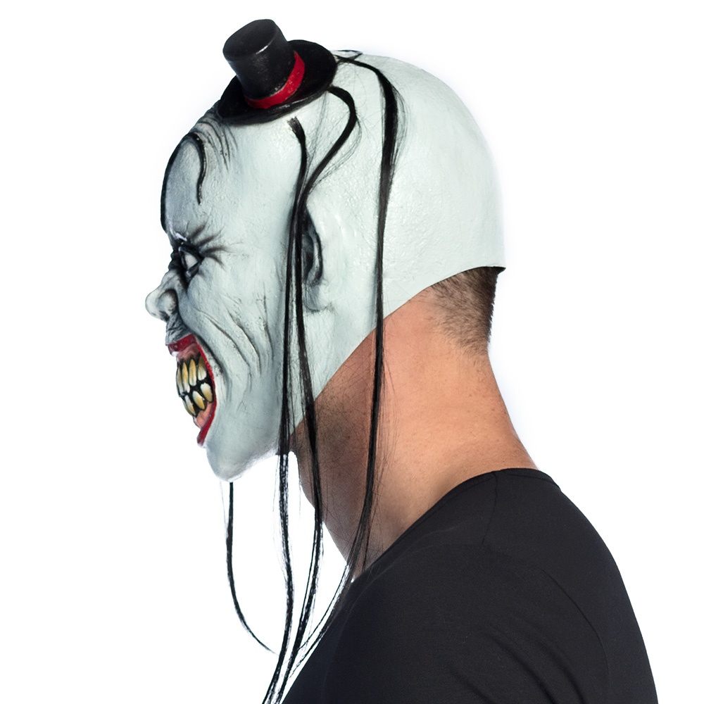 Latex hoofdmasker Bad clown met haar