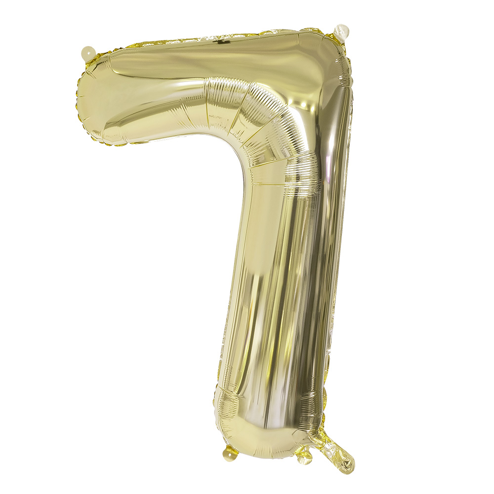 Folieballon '7' goud (86 cm)