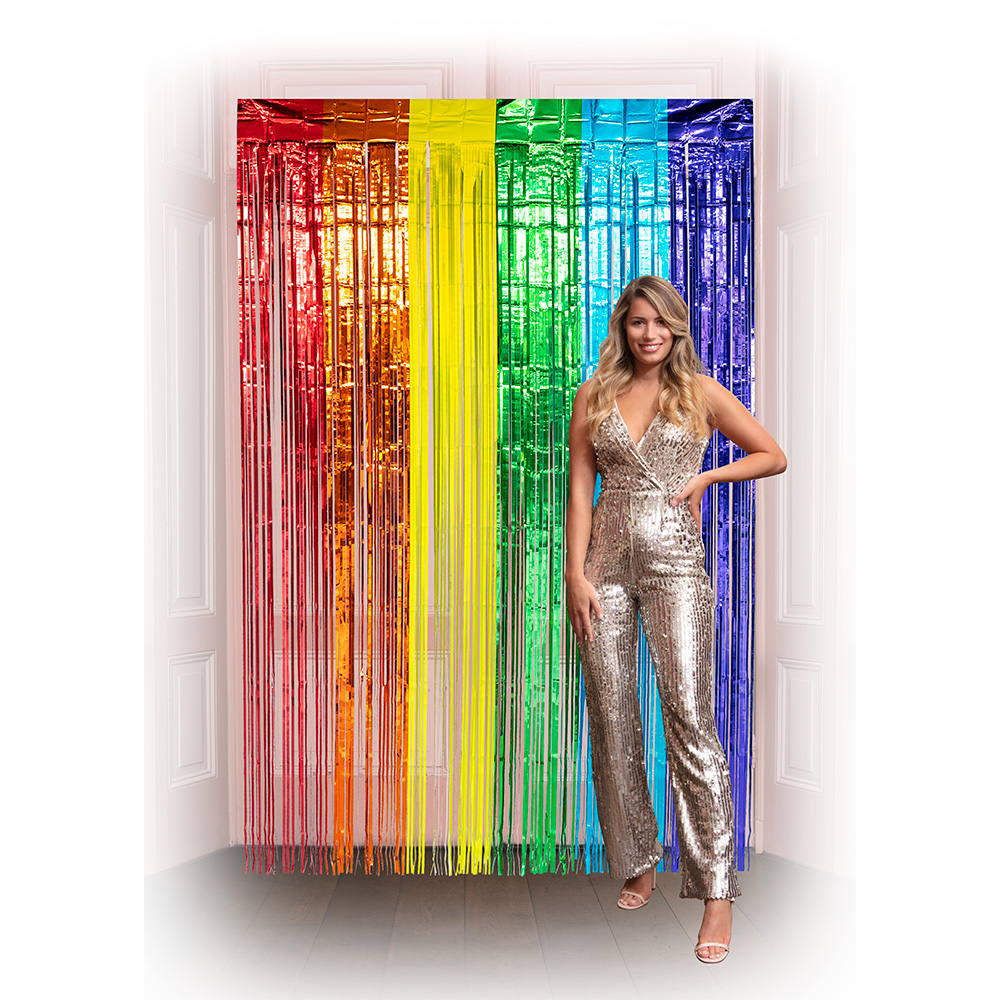 Foliegordijn Metallic regenboog (200 x 100 cm)