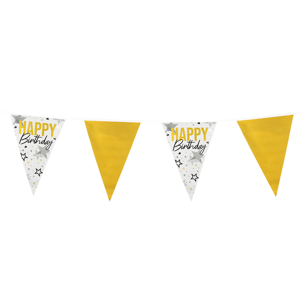 Folievlaggenlijn 'Happy birthday'(30 x 20 cm, 6 m)