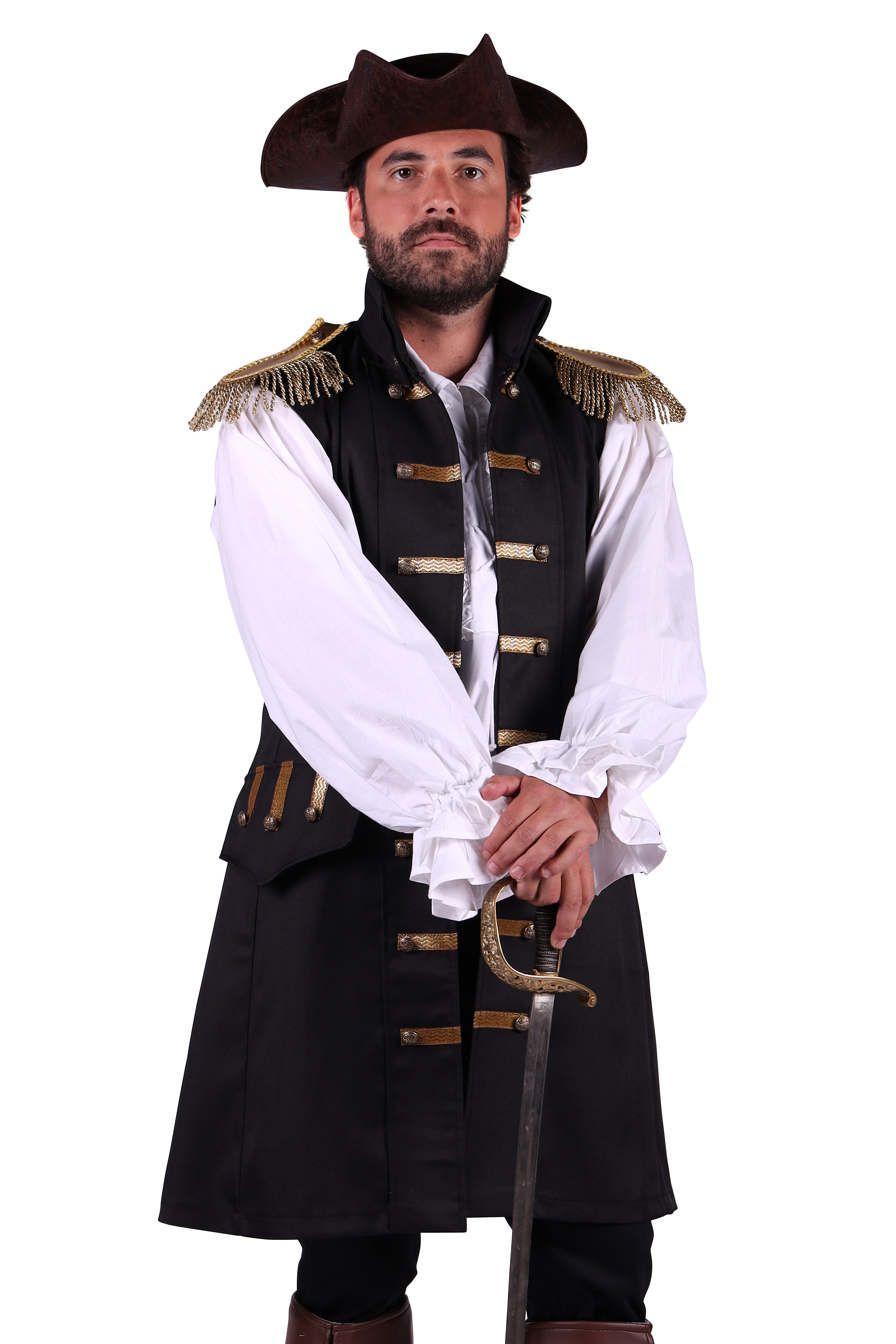 Heren piratenvest zwart