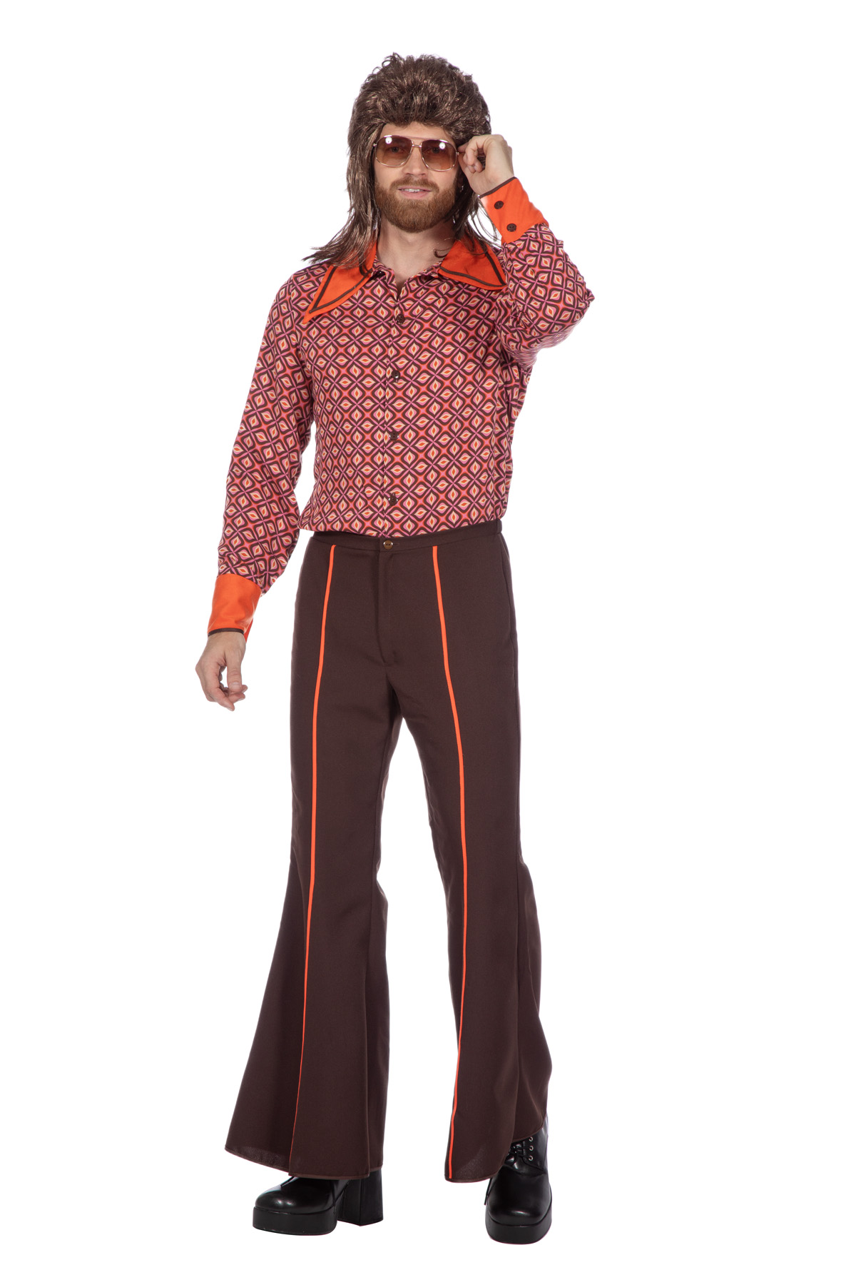 Seventies outfit oranje heren