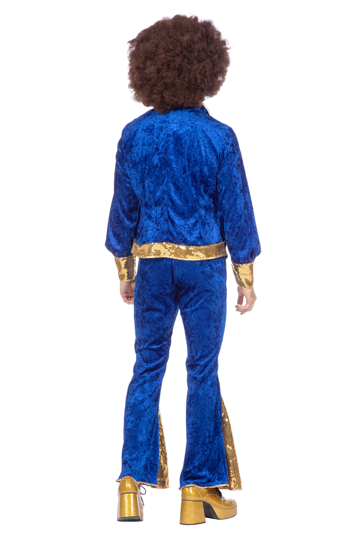 Glitter disco set blauw/goud