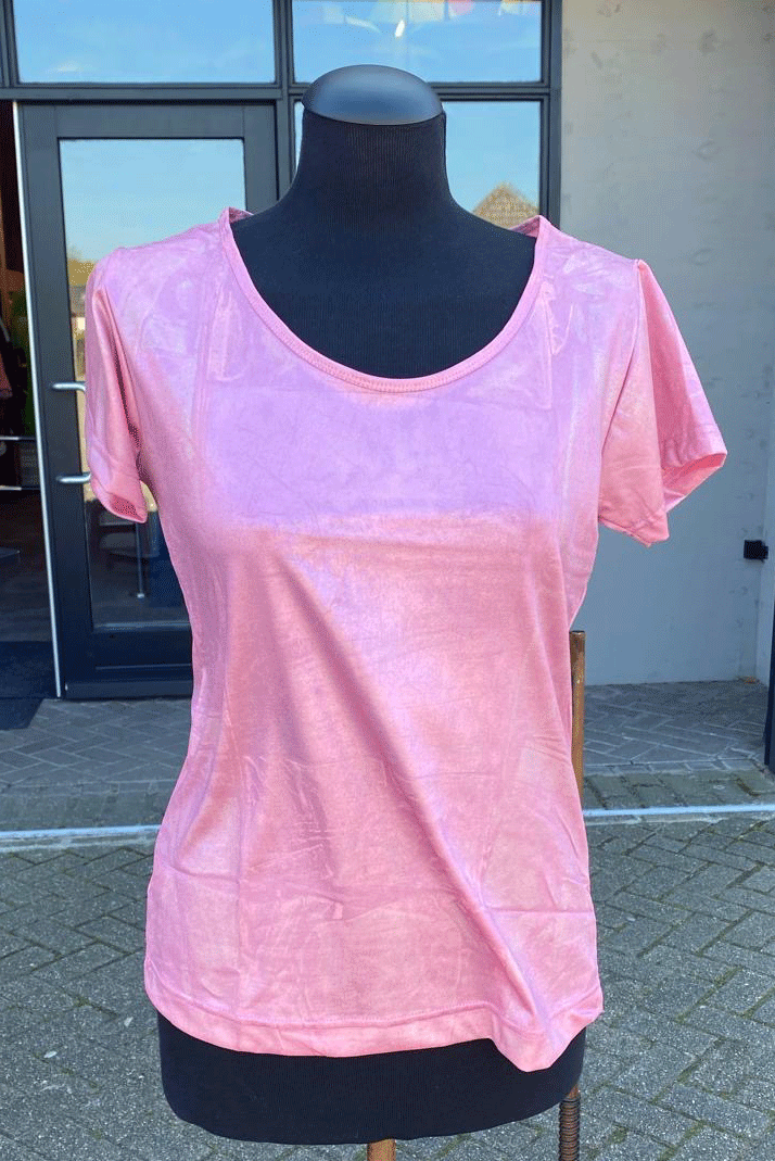 Glanzend roze shirt dames