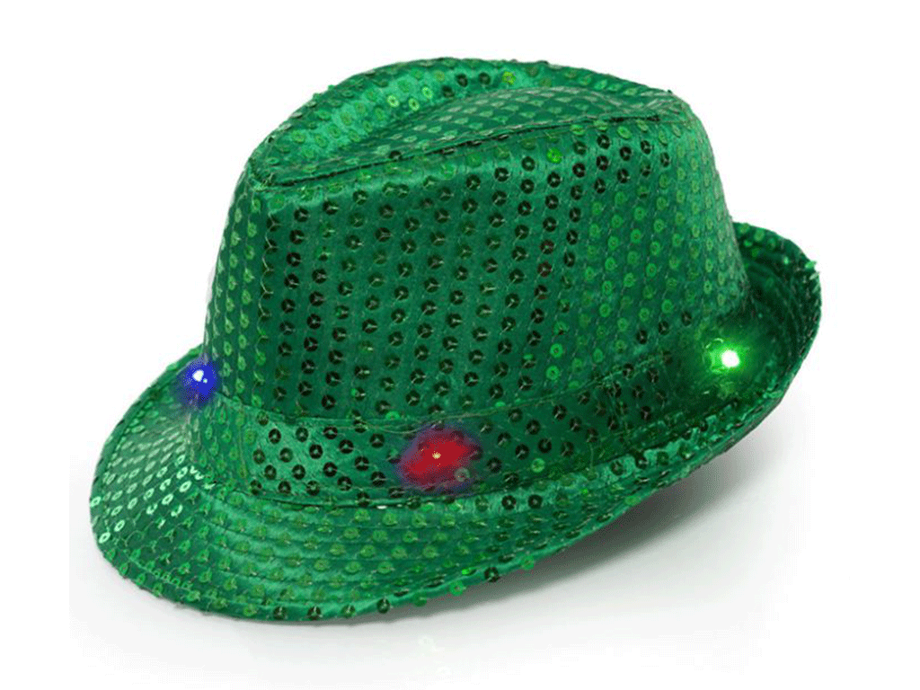 Hoed pailletten met licht (in verschillende kleuren)