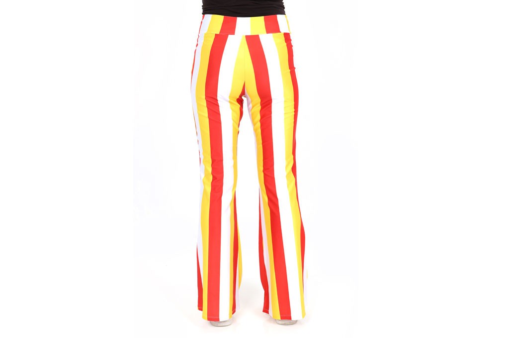 Flared pants rood wit geel