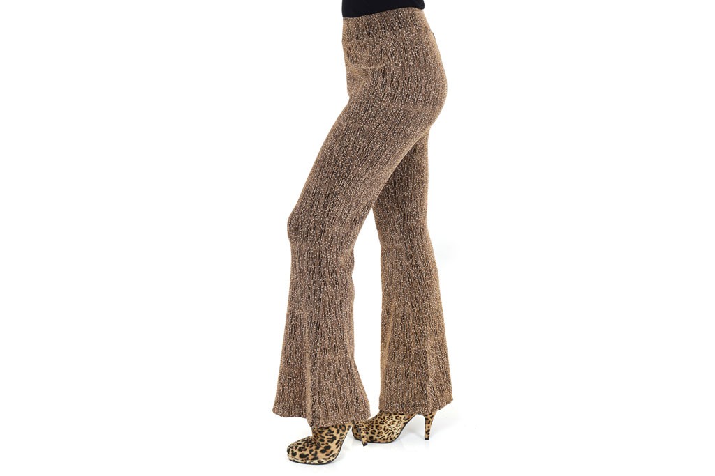 Flared pants glitter goud