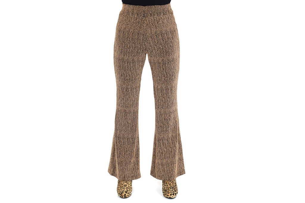 Flared pants glitter goud