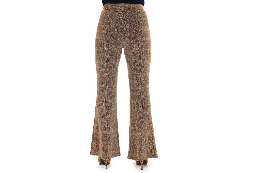 Flared pants glitter goud