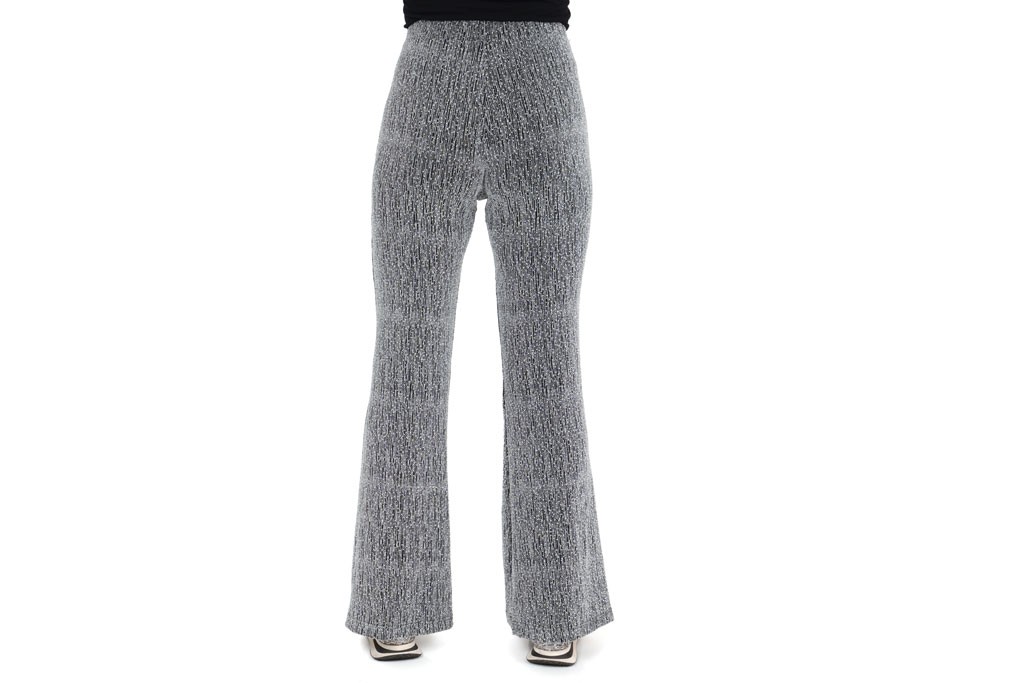 Flared pants glitter zilver