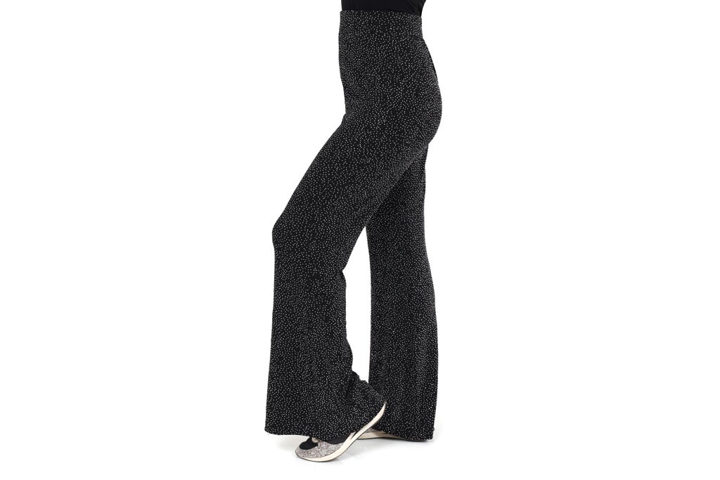 Flared pants zwart met glitter