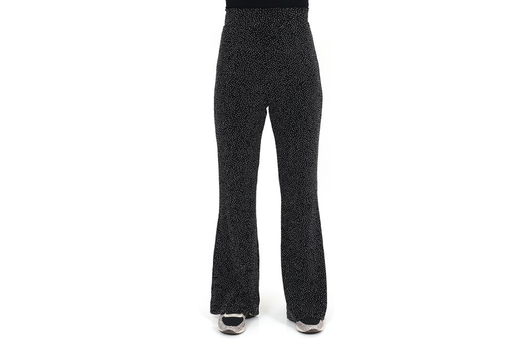 Flared pants zwart met glitter