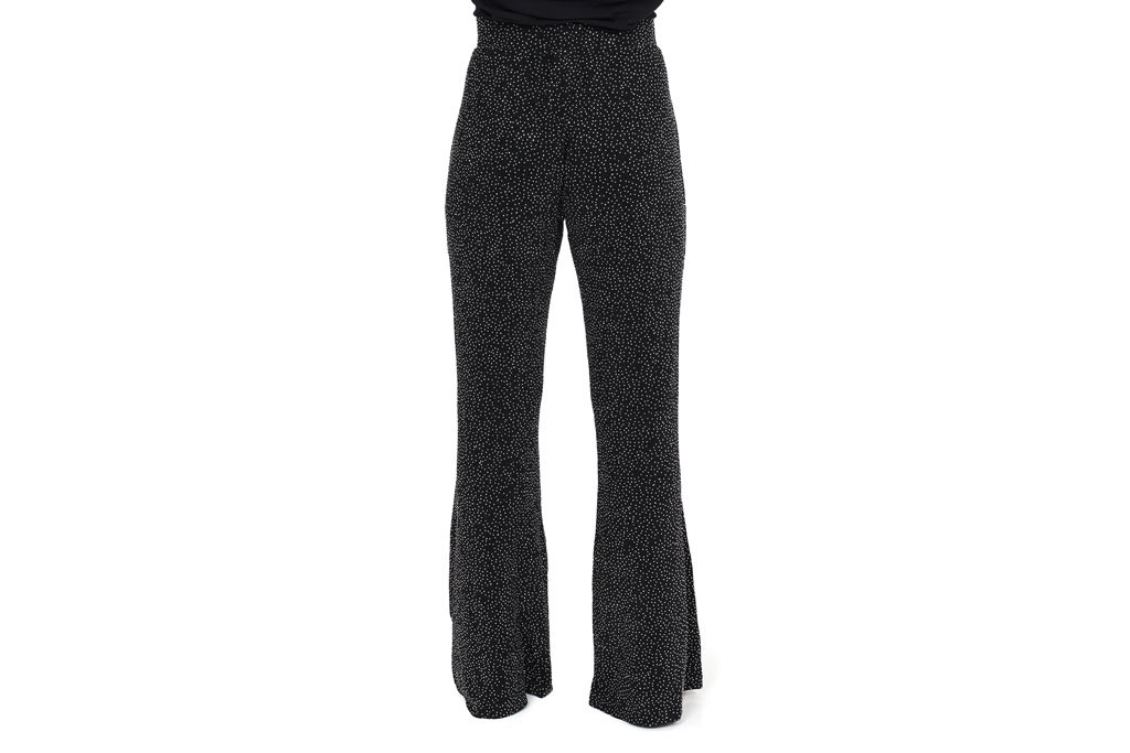 Flared pants zwart met glitter