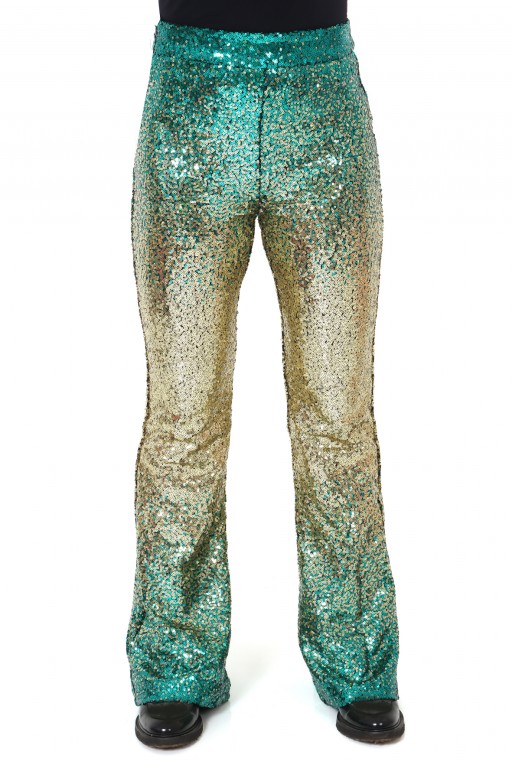 Flared pants gold green