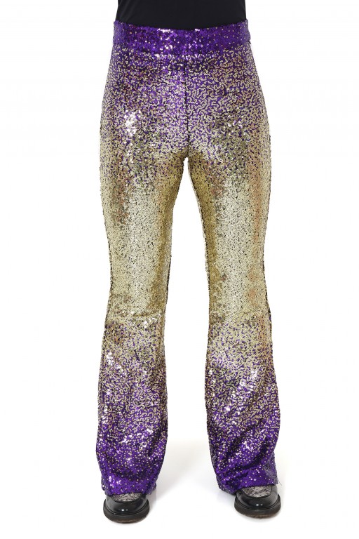 Flared pants gold purple