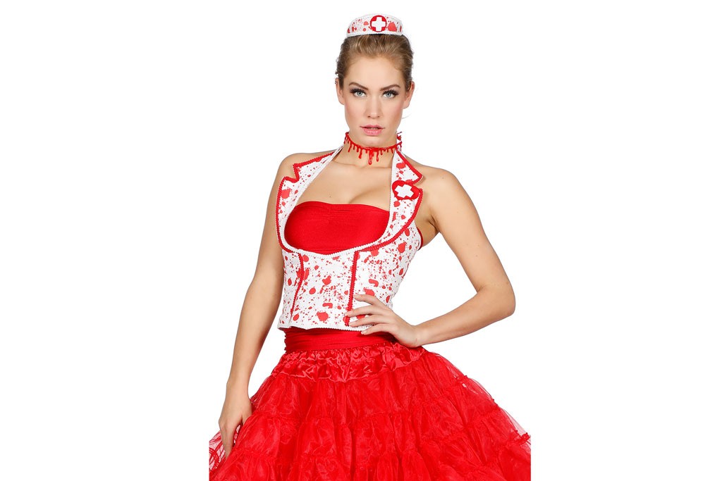 Korset verpleegster met bloed