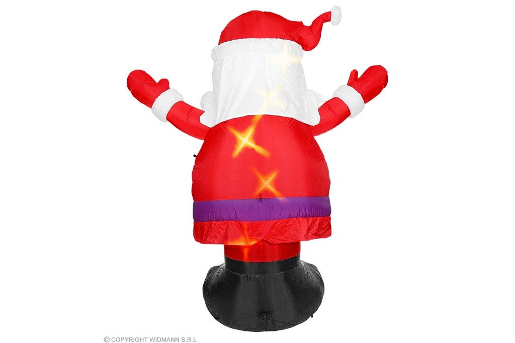Kerstman opblaasbaar met licht 300 cm.