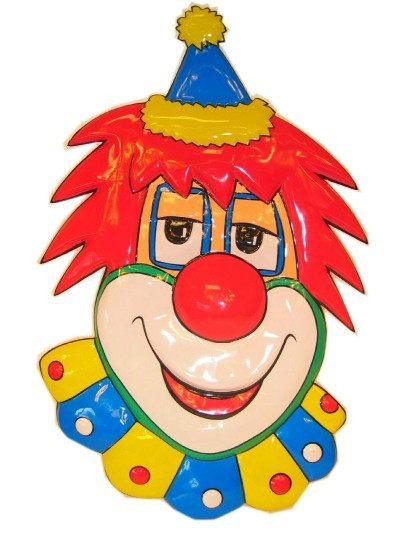 Clown wanddeco 70 cm.