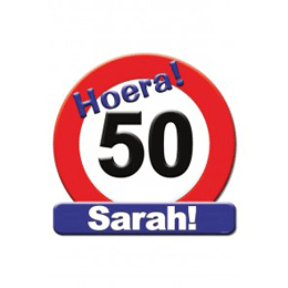 Huldeschild Sarah 50 jaar