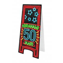 Waarschuwingsbord neon Abraham
