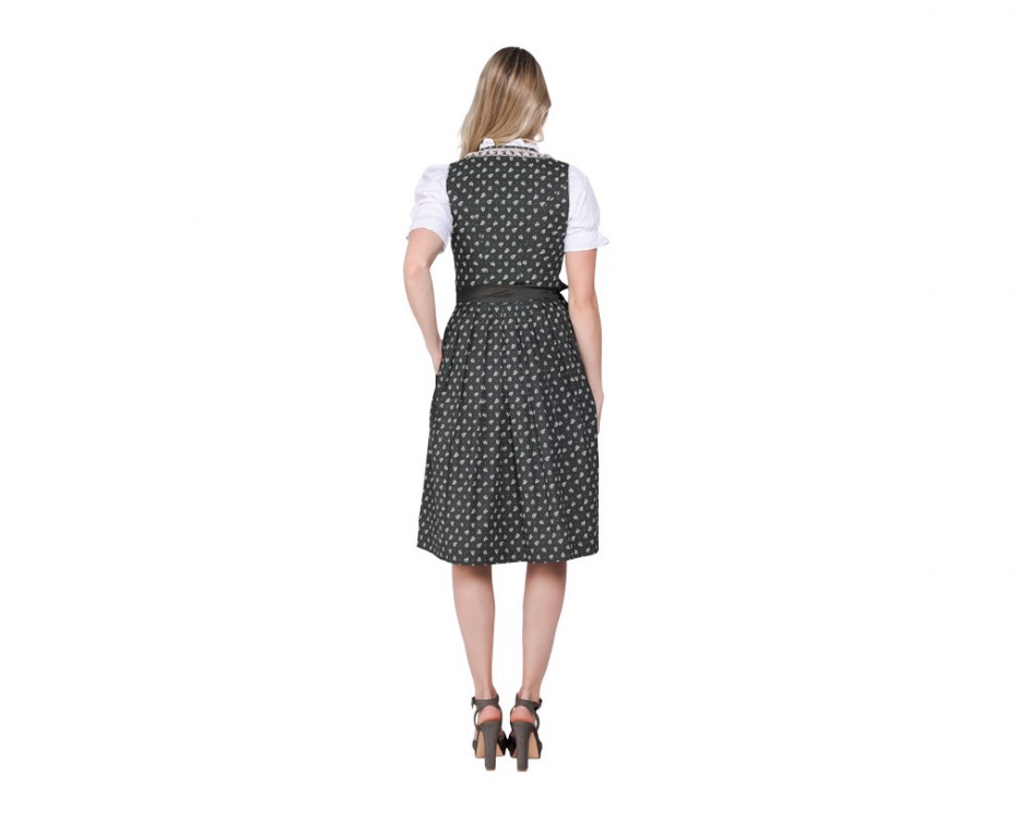 Dirndl jurkje 3-delig bosgroen 100% katoen