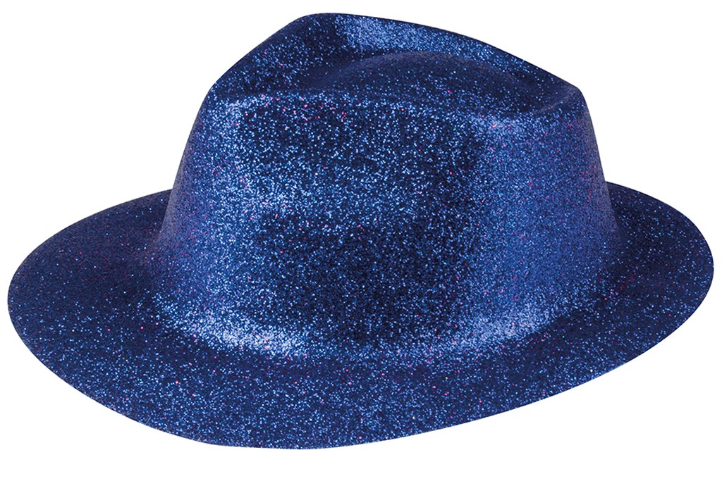 Glitterhoed koningsblauw