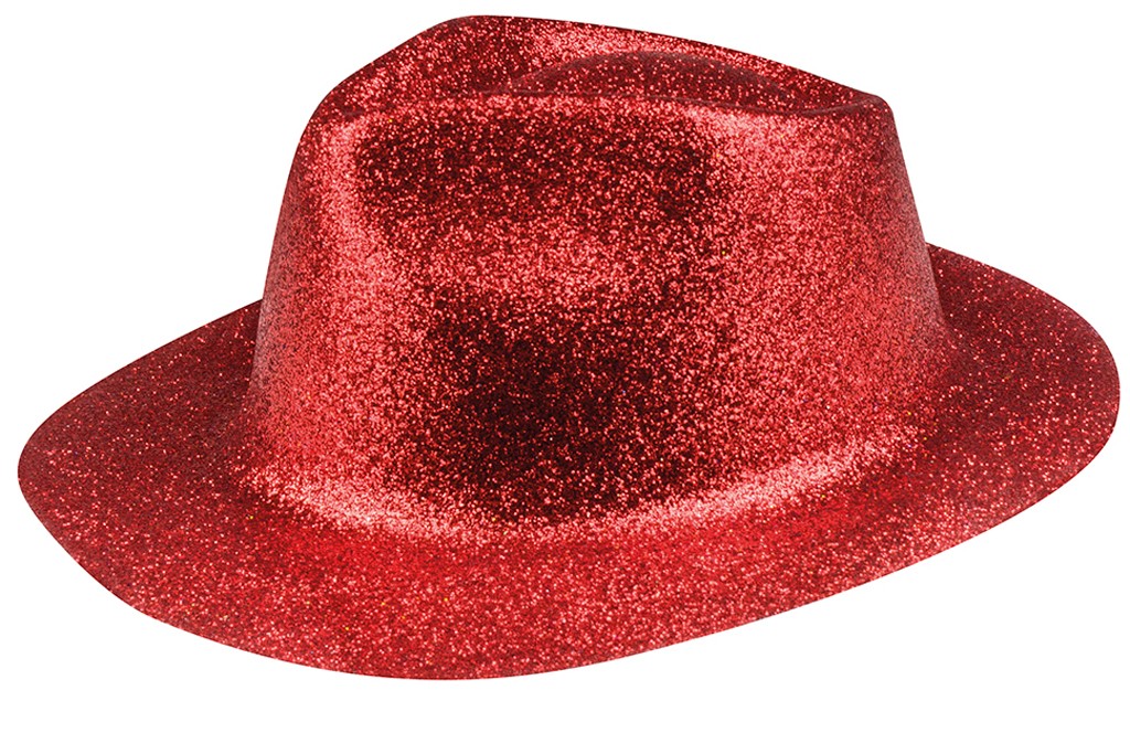 Glitterhoed rood