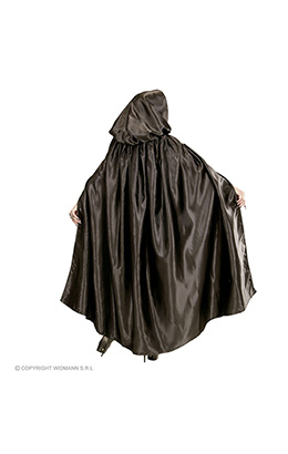 satijnen cape met kap 152cm
