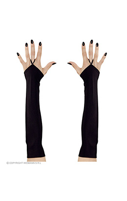 vingerloze handschoenen satijn, zwart