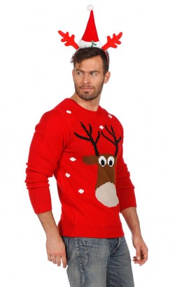 Kersttrui rood rendier