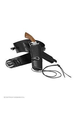 western holster  met riem lederlook , zwart