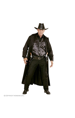 western dubbel holster  met riem lederlook , zwart
