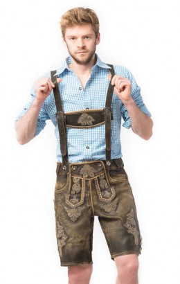 Lederhose short retro 100% leder grote maten