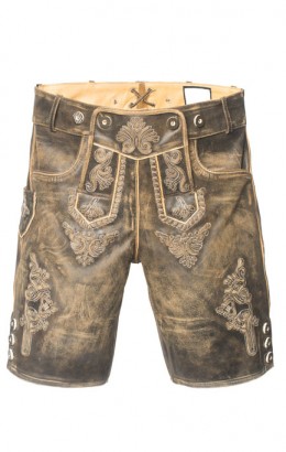 Lederhose short retro 100% leder grote maten