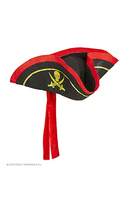 tricorn hoed met hoofdband, zwart