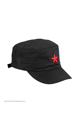 zwarte cap met rode ster