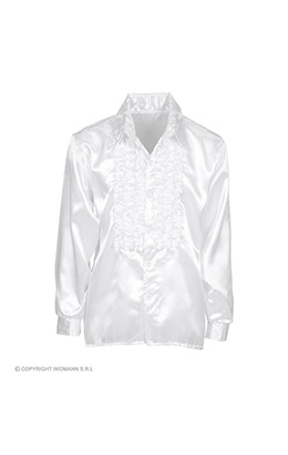 rouchen blouse satijn, wit