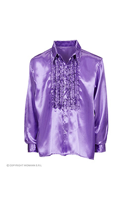 rouchen blouse satijn, paars