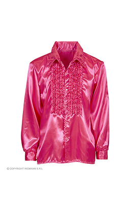 rouchen blouse satijn, rose