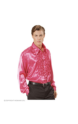 rouchen blouse satijn, rose