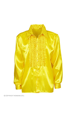rouchen blouse satijn, geel