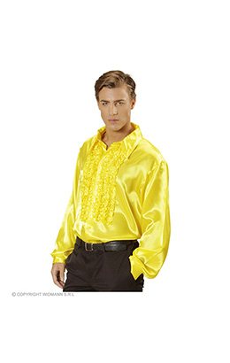 rouchen blouse satijn, geel