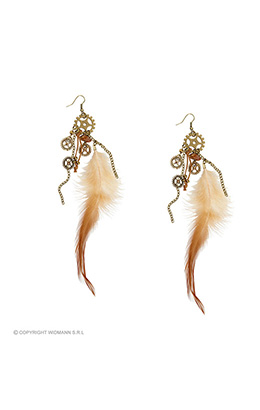 oorbellen steampunk met veren