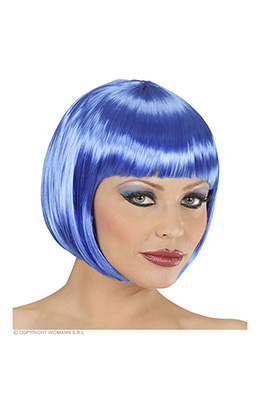 pruik, boblijn blauw