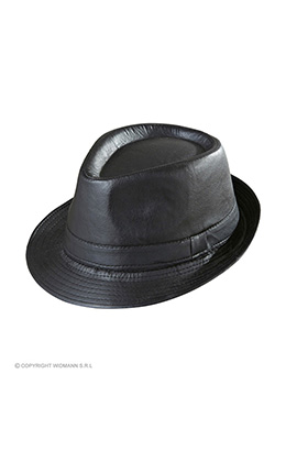 zwarte fedora lederlook