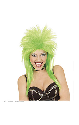 pruik, rockster groen