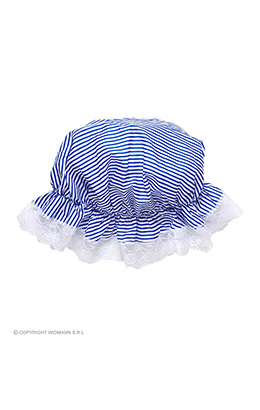 slaapmuts blauw/wit gestreept