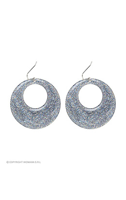 zilver glitter oorbellen